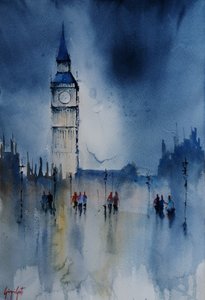 Big Ben Regenreflexionen
