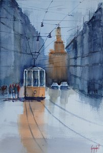 Straßenbahnreflexionen in Bologna von Giorgio Gosti