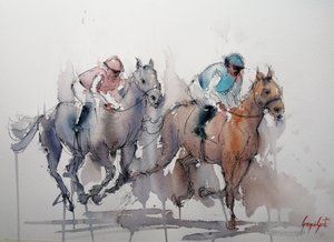 Galoppierende Rennpferde von Giorgio Gosti