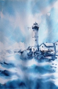 Stürmischer Ozean Leuchtturm von Giorgio Gosti