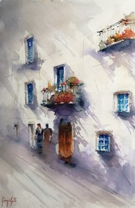 Sonnige Mittelmeerstraße von Giorgio Gosti