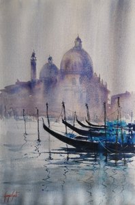 Venedig Gondeln Nebeliger Morgen von Giorgio Gosti