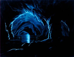 Reproduktion eines Stichs der Blauen Grotte auf der Insel Capri