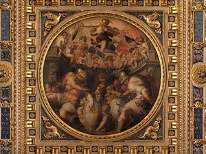 Allegorien der Viertel Santo Spirito und Santa Croce von Giorgio Vasari
