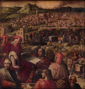 Arnolfo di Cambio zeigt den Plan zur Erweiterung von Florenz, 1563-1565