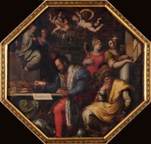 Cosimo studiert die Einnahme von Siena, 1563-1565 von Giorgio Vasari
