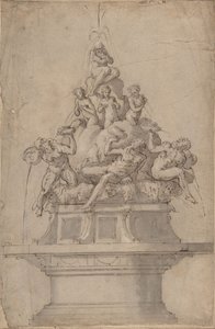 Entwurf für einen Brunnen mit Flussgöttern und Nymphen, 1511-74