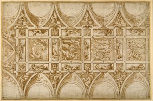 Entwurf für die Decke des Refektoriums des Jesuitenkollegs in Cortona von Giorgio Vasari