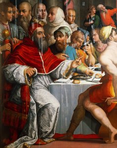 Papst Clemens VII. in der Gestalt von San Gregorio (Detail) von Giorgio Vasari