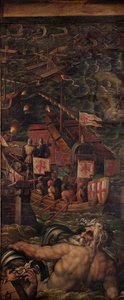 Seeschlacht zwischen Florentinern und Pisanern, 1563-1565 von Giorgio Vasari