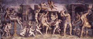 Die Schmiede des Vulkan, 1556-1557 von Giorgio Vasari