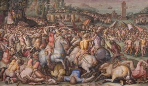 Die Niederlage der Pisaner bei Torre San Vincenzo, 1568-1571 von Giorgio Vasari