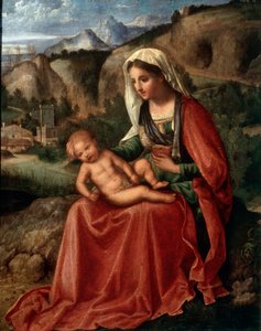 Die Jungfrau und das Kind in einer Landschaft von Giorgione da Castelfranco