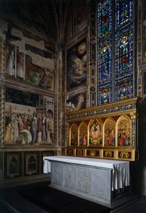Baroncelli-Kapelle, Baroncelli-Polyptychon über dem Altar, ca. 1328 von Giotto (c.1266 1337)