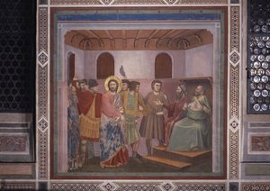 Christus vor Kaiphas (Cristo davanti a Caifa), von Giotto von Giotto (c.1266 1337)