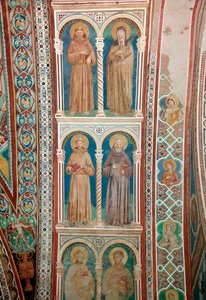 Darstellung der Heiligen Franz von Assisi, St. Klara, St. Benedikt und St. Antonius von Padua von Giotto (c.1266 1337)