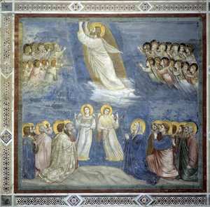 Die Himmelfahrt Christi. Fresko von Giotto di Bondone