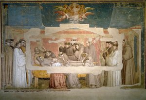 Das Begräbnis des Heiligen Franziskus von Assisi. Stigmaverifikation