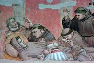 Fresko vom Tod des Heiligen Franziskus, 14. Jahrhundert von Giotto