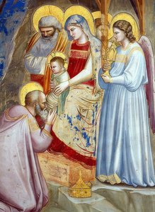 Die Anbetung der Könige (Detail) von Giotto di Bondone