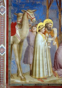Die Anbetung der Könige (Detail) von Giotto di Bondone