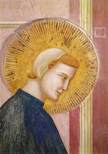 Der heilige Franziskus wird von einem einfachen Mann geehrt (Detail)