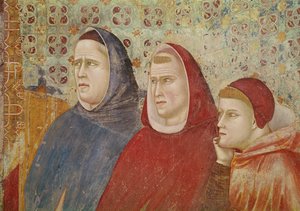 Der heilige Franziskus predigt eine Predigt an Papst Honorius III. (Detail)