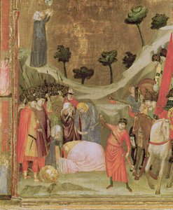 Das Martyrium des Hl. Paulus, rechte Tafel des Stefaneschi-Triptychons, um 1320 (Tempera auf Tafel) (Detail) von Giotto di Bondone
