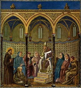 Der heilige Franz von Assisi predigt Papst Honorius III.