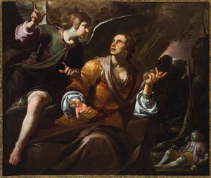 Hagar und der Engel von Giovacchino Assereto