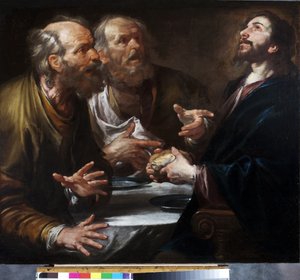 Abendmahl in Emmaus von Giovacchino Assereto