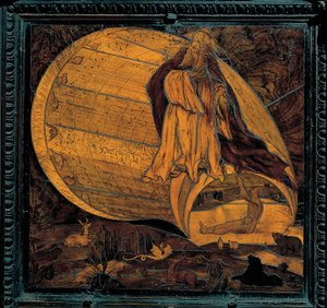 Die Schöpfung der Welt - Intarsienarbeit von Giovan Francesco Capoferri nach Lorenzo Lotto (16. Jahrhundert) - Kirche Santa Maria Maggiore, Bergamo von Giovan Francesco Capoferri