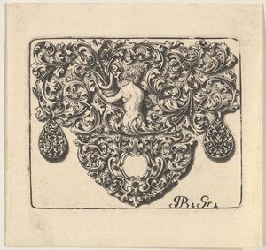 Goldschmuck mit einem jungen Mann, der ein Füllhorn hält, 1709 von Giovani Battista Grondoni