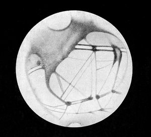 Die doppelten Kanäle des Mars (Marskanäle oder Canali-Kanäle), nach Giovanni Virginio Schiaparelli (1835-1910), italienischer Astronom (1890) - in „The Sky“ von Alphonse Berget, Larousse