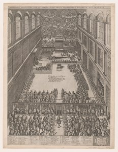 Speculum Romanae Magnificentiae: Eine päpstliche Versammlung in der Sixtinischen Kapelle, Michelangelos Decke