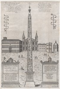 Speculum Romanae Magnificentiae: Der ägyptische Obelisk von Konstantin, 1589 von Giovanni Ambrogio Brambilla