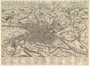Speculum Romanae Magnificentiae: Blick auf das moderne Rom von Westen, 1590
