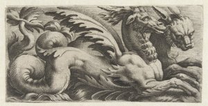 Zwei Seeungeheuer nebeneinander (Friesen mit Seemonstern) von Giovanni Andrea Maglioli