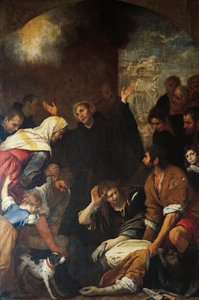 Der heilige Ignatius erweckt einen Maurer zum Leben, von Giovanni Andrea de Ferrari (1598-1669) von Giovanni Andrea di Ferrari