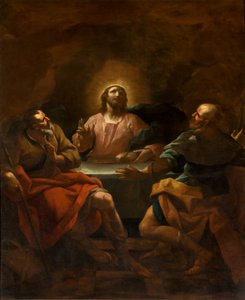 Kapelle des Heiligen Sakraments, Zweites Joch Südseite, Giovanni Antonio Borroni, Abendmahl in Emmaus 1750 von Giovanni Angelo Borroni