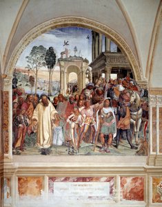 Benedikt empfängt zwei junge Römer Maurus und Placidus (Detail)