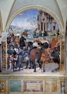 Wie Benedikt die Zerstörung von Monte Cassino vorhersagt (Detail) von Giovanni Antonio Bazzi Sodoma
