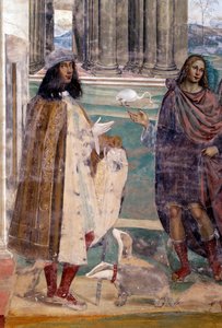 Benedikt repariert ein zerbrochenes Sieb (Selbstporträt des Künstlers) (Detail)