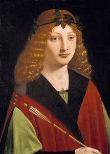 Porträt eines jungen Mannes mit einem Pfeil, ca. 1500-10 von Giovanni Antonio Boltraffio
