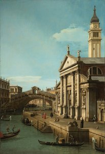 Capriccio: Die Rialto-Brücke und die Kirche S. Giorgio Maggiore, ca. 1750 von Giovanni Antonio Canal