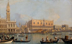 Ansicht des Dogenpalastes in Venedig, vor 1755