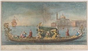 Die reich verzierte zweite Gondel des Botschafters Giovanni Battista Colloreado von Giovanni Antonio Faldoni