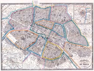 Antike Karte von Paris