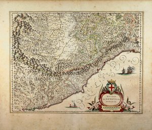 Karte der westlichen Region Ligurien, von Giovanni Antonio Magini von Giovanni Antonio Magini