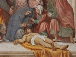 Counterfaccata, IL Pordenone, Kreuzabnahme 1522 (Detail) von Giovanni Antonio Pordenone